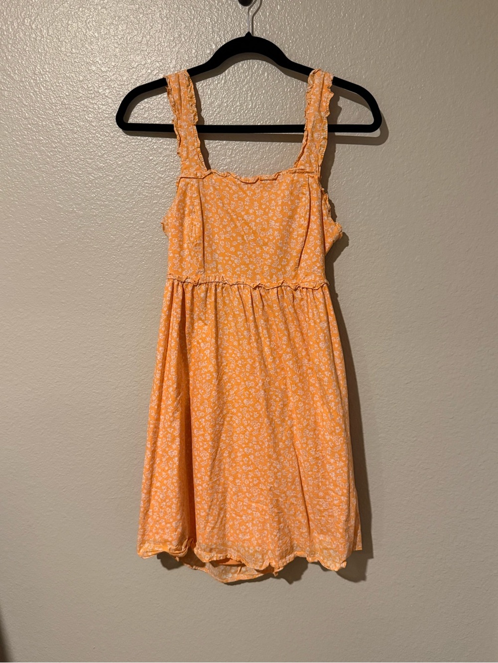 Summer Tie-Back Orange Floral Casual Dress